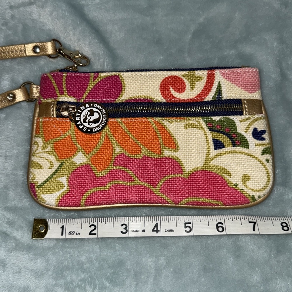 Spartina 449 Women's Floral Wristlet - Pink, Orange, Gold - Picture 15 of 16